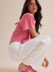 Makenzie Ribbed Whipstitch Top