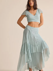 Carlin Ruffle Maxi Skirt
