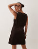 Nobody'S Child Petite Vicky Cotton Cord Sleeveless Pinafore Mini Dress In Brown