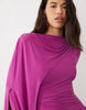 Daska One Shoulder Cape Maxi Dress In Purple