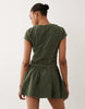 Tall Cord Corset Inspired Sleeveless Mini Dress In Washed Olive