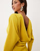 Batwing Mini Dress With Cowl Back In Golden Yellow