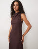 Mango Sleeveless Midi Dress In Burgundy