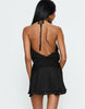 Princess Polly Rozario Chiffon Metallic Thread Halterneck Overlay Detail Mini Dress In Black