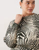 Curve Batwing Zebra Maxi Dress