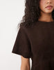 Mini Cord T-Shirt Dress In Brown